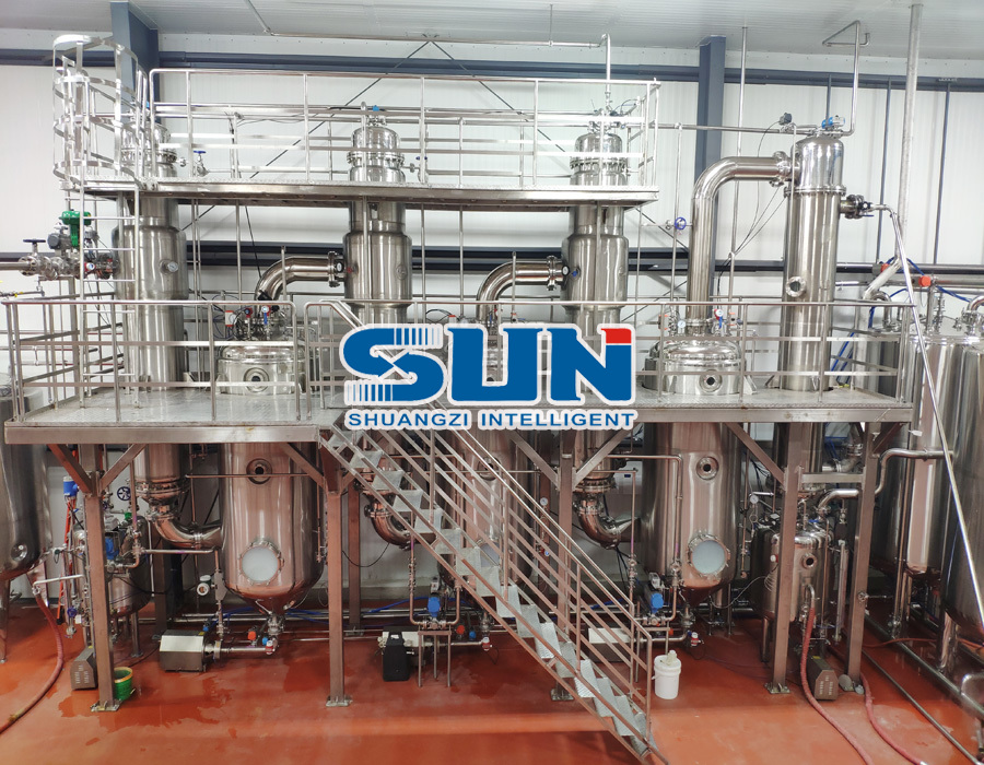 Attrezzatura di concentrazione dell'evaporatore di film a tre effetti ad alta efficienza energetica